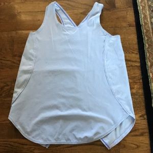 Ivivva feather light blue open back top